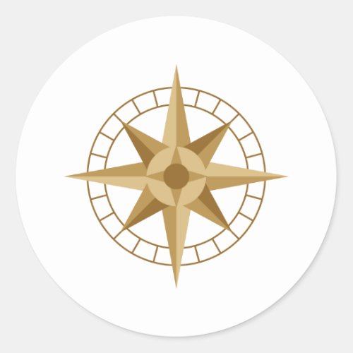 Compass Star Classic Round Sticker