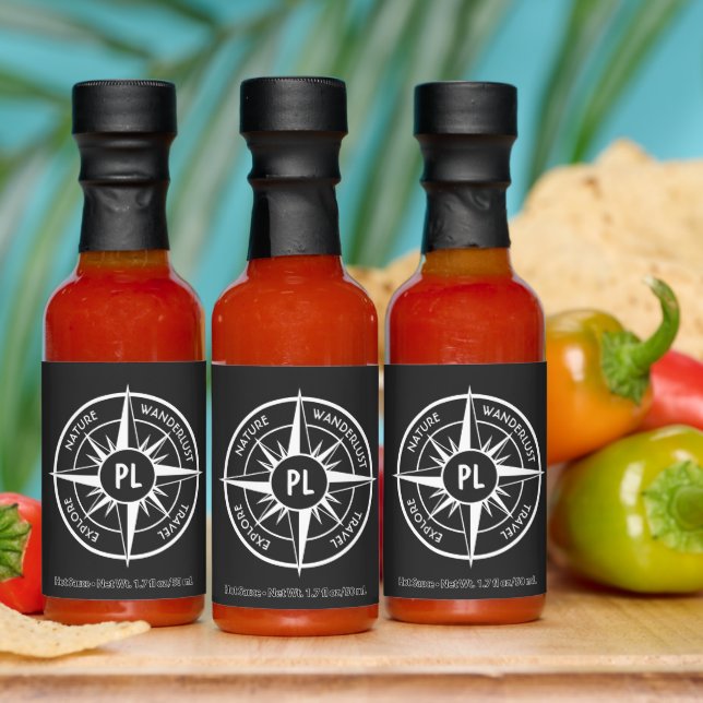 Compass star emblem monogram black and white  hot sauces (Multi)