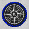 Compass star emblem monogram black and white