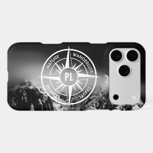 Compass star emblem monogram dramatic mountains iPhone 17 pro max case