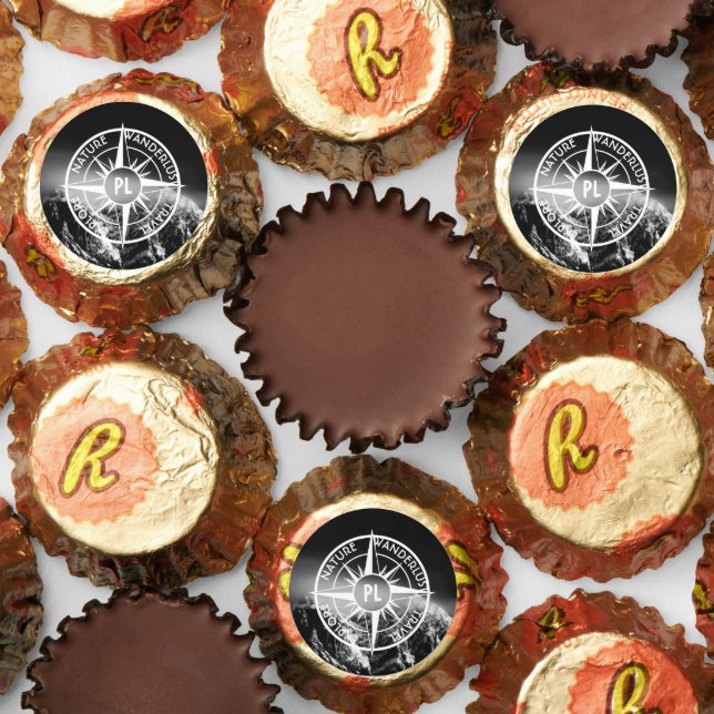 Compass star emblem monogram dramatic mountains reese's peanut butter cups (Assorted)