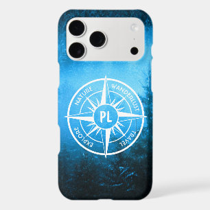 Compass star emblem monogram fog in spruce forest iPhone 17 pro max case