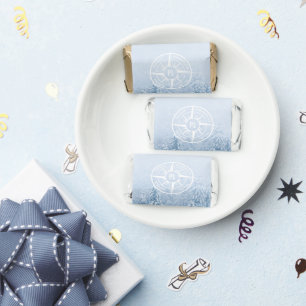 Compass star emblem monogram winter spruce forest hershey's miniatures