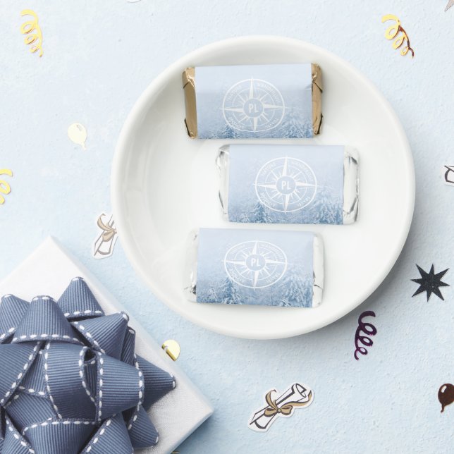 Compass star emblem monogram winter spruce forest hershey's miniatures (Party)