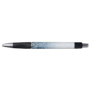 Compass star emblem monogram winter spruce forest pen
