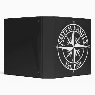 Compass star monogram personalizable emblem 3 ring binder