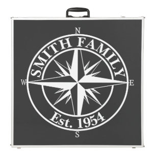 Compass star monogram personalizable emblem beer pong table