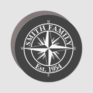 Compass star monogram personalizable emblem car magnet