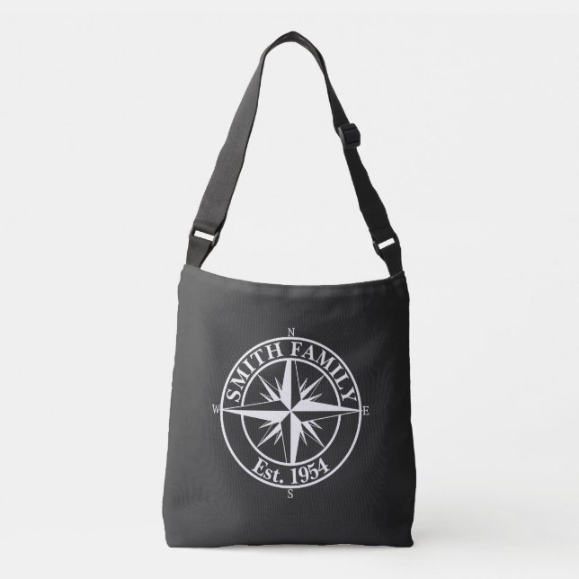 Compass star monogram personalizable emblem crossbody bag (Front)
