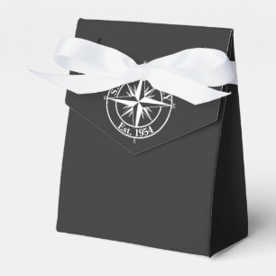 Compass star monogram personalizable emblem favor boxes