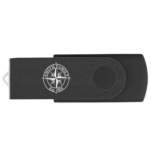 Compass star monogram personalizable emblem flash drive