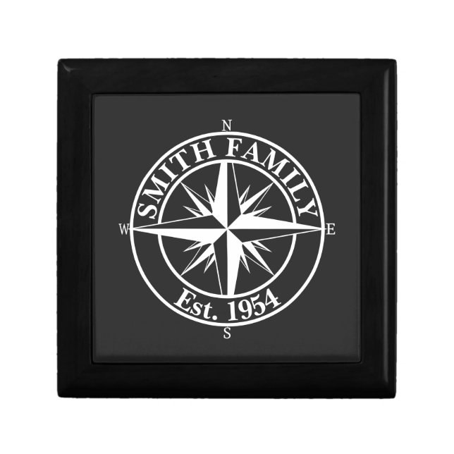 Compass star monogram personalizable emblem gift box (Front)