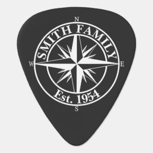 Compass star monogram personalizable emblem guitar pick