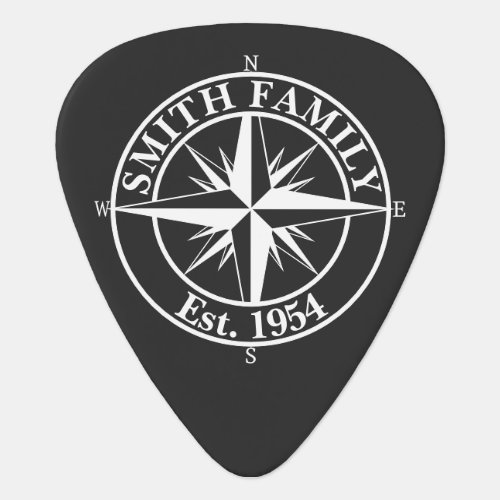 Compass star monogram personalizable emblem guitar pick