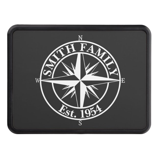 Compass star monogram personalizable emblem hitch cover (Front)