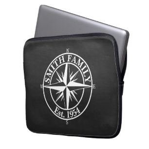 Compass star monogram personalizable emblem laptop sleeve