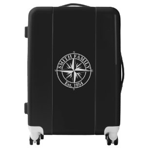 Compass star monogram personalizable emblem luggage