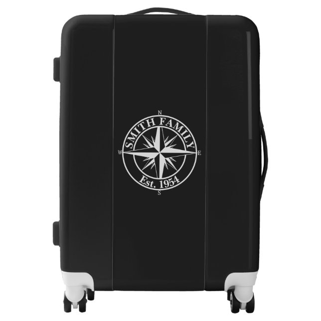 Compass star monogram personalizable emblem luggage (Front)
