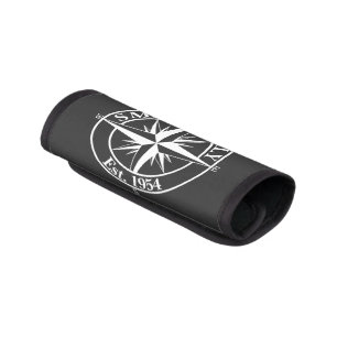Compass star monogram personalizable emblem luggage handle wrap