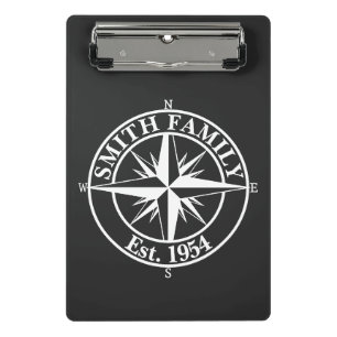 Compass star monogram personalizable emblem mini clipboard