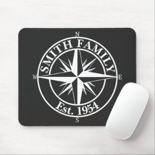 Compass star monogram personalizable emblem mouse pad