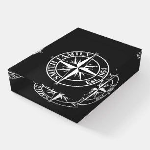 Compass star monogram personalizable emblem paperweight