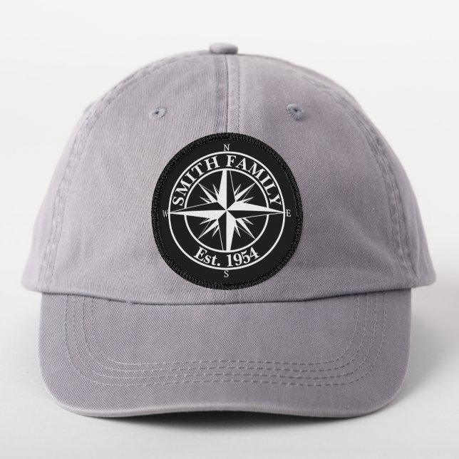 Compass star monogram personalizable emblem patch (On Headwear)