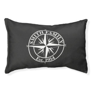 Compass star monogram personalizable emblem pet bed