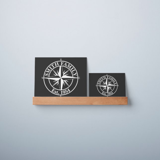 Compass star monogram personalizable emblem picture ledge (Wall)