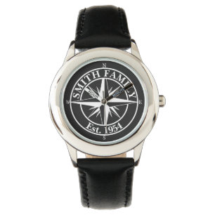 Compass star monogram personalizable emblem watch