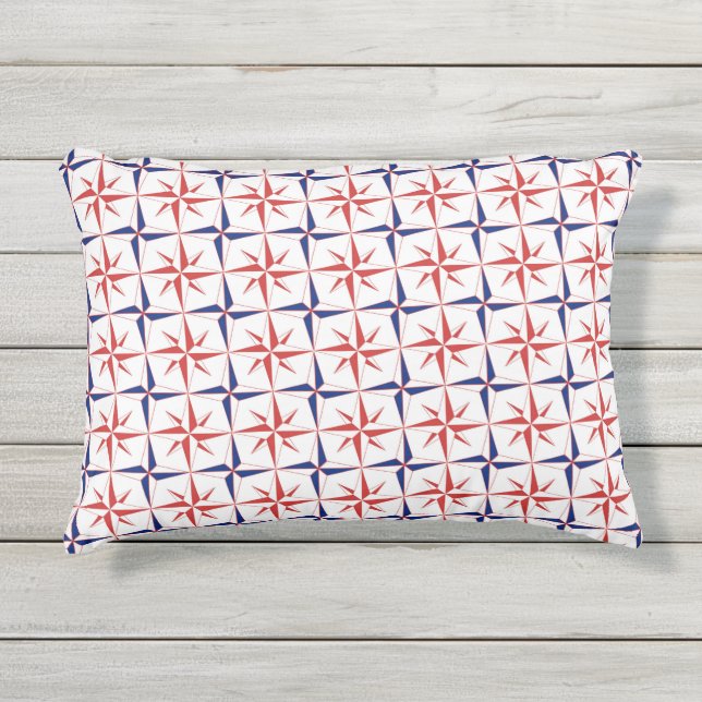 Compass Star Outdoor Pillow (Front)