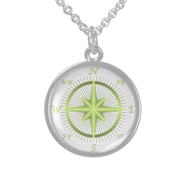 Compass Sterling Silver Necklace (Front)