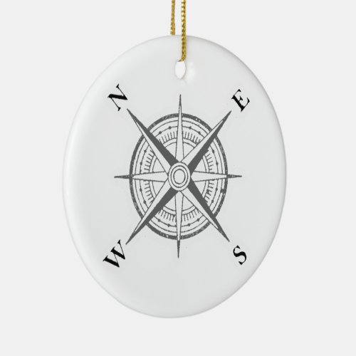 Compass Sticker for Adventurous Souls Ceramic Ornament