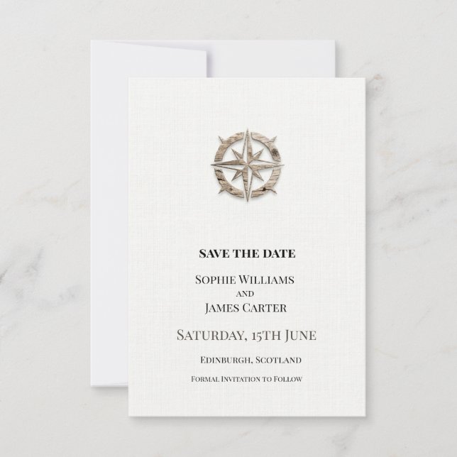 Compass Wedding Save The Date (Front)