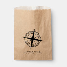 Compass with your special dates wedding favor bag