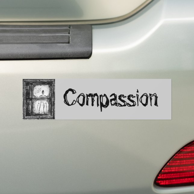 Compassion Bumper Sticker (On Car)