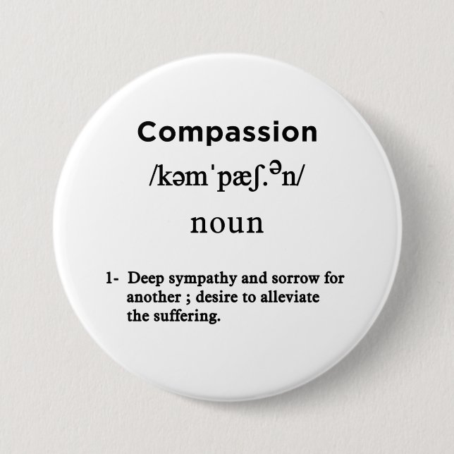 compassion definition white circle button (Front)