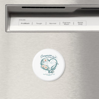Compassion in Every Beat Nurse Heart Design Magnet