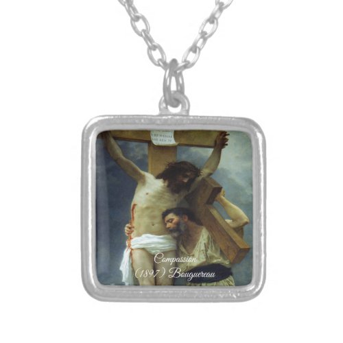 Compassion of Christ Bouguereau Silver Plated Necklace