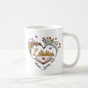 Compassionate Librarian – Floral Heart Design Coffee Mug
