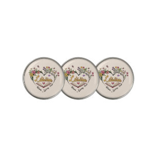 Compassionate Librarian – Floral Heart Design Golf Ball Marker