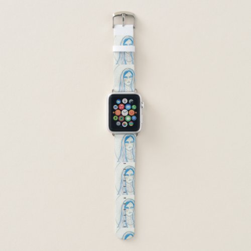 Compassionate Mary _ Blue Tones Apple Watch Band