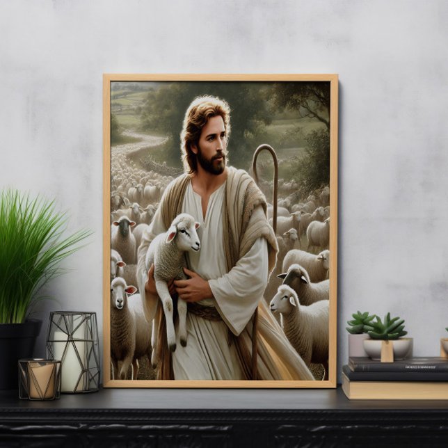 Compassionate Shepherd With Gentle Flock Poster (Creator Uploaded)