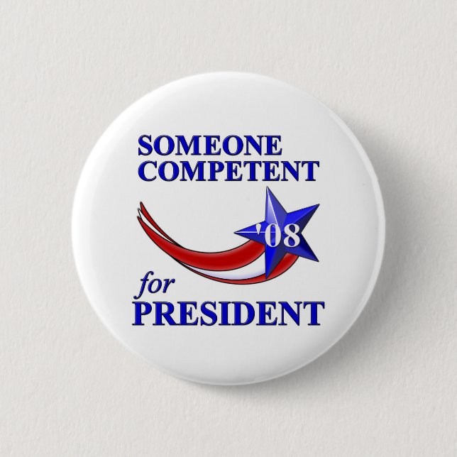 Competent President Pinback Button (Front)