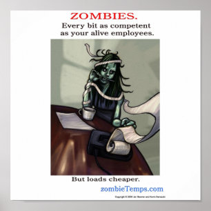 Competent Workplace Zombie Poster