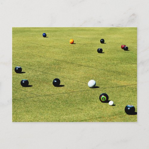 Competing At Lawn Bowls Postcard