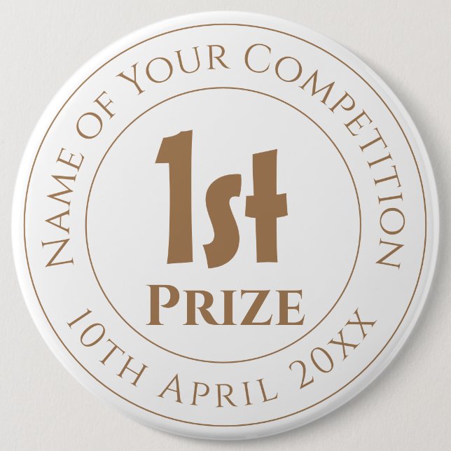 Competition 1st Prize Trophy Award Button (Front)