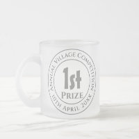 Competition 1st Prize Trophy Award Frosted Glass Coffee Mug