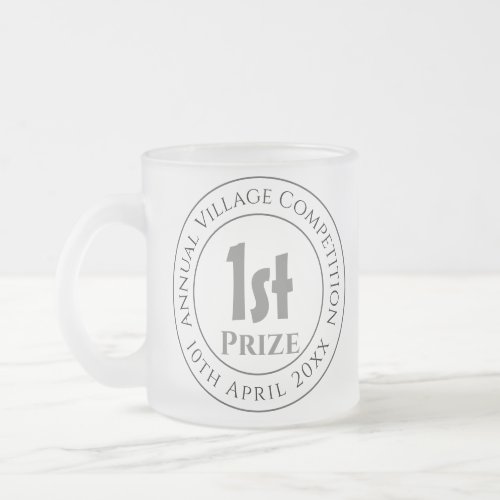 Competition 1st Prize Trophy Award Frosted Glass Coffee Mug