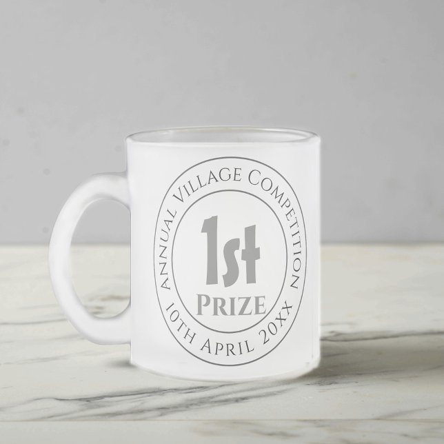 Competition 1st Prize Trophy Award Frosted Glass Coffee Mug (Creator Uploaded)